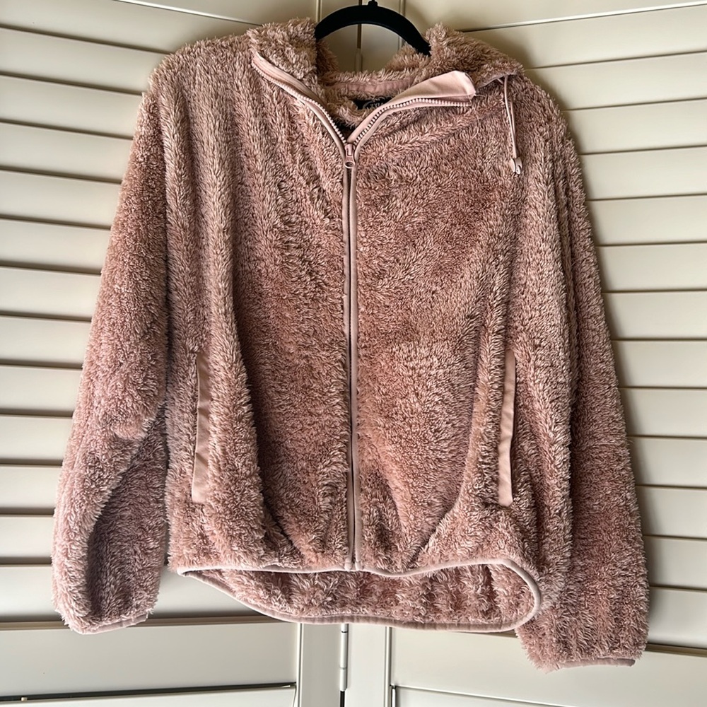 Zyia pink super soft zip up size medium